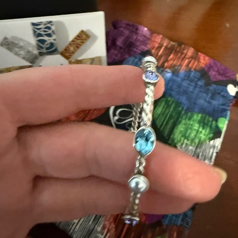 Brighton Silver Bracelet with Blue and Purple Accents - Picture 3 of 6